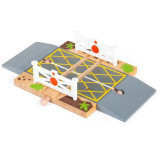 Bigjigs Rail Dřevěné autodráhy železniční přejezd s brankami