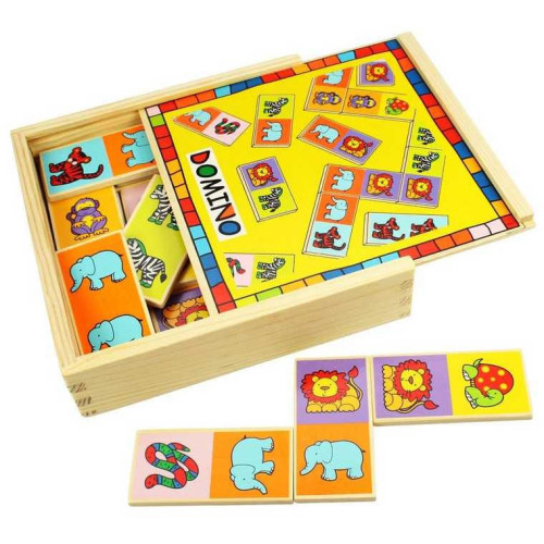 Bigjigs Toys Dřevěné domino se zvířátky