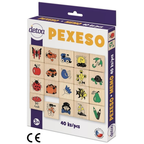 Detoa Dřevěné pexeso 40 ks