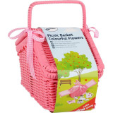 small foot Piknikový růžový koš s nádobíčkem