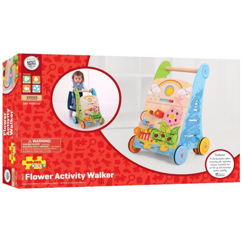 Bigjigs Baby Dřevěné aktivní chodítko Zahrada