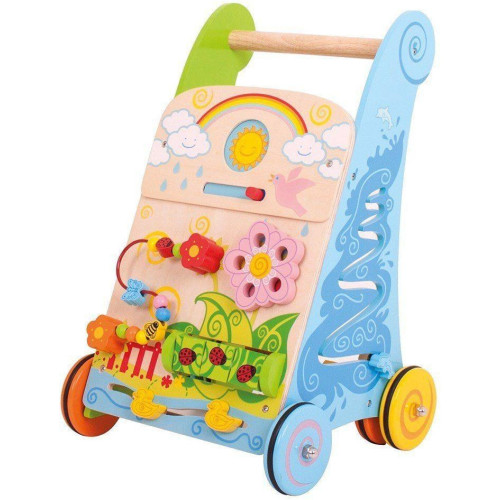 Bigjigs Baby Dřevěné aktivní chodítko Zahrada