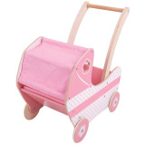 Bigjigs Toys Dřevěný kočárek pro panenky