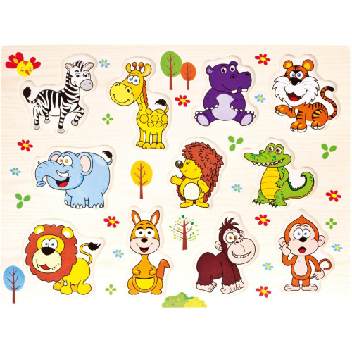 Bino Dřevěné puzzle safari 11 dílků