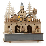 small foot Dřevěná hrací skříňka se světlem zimní vesnice