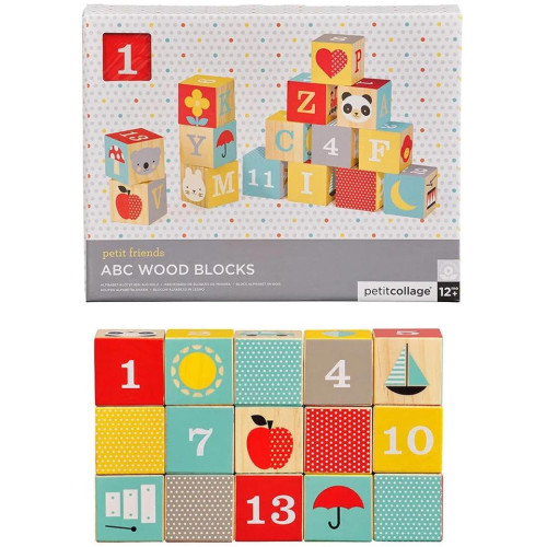 Petit Collage Dřevěné kostky ABC