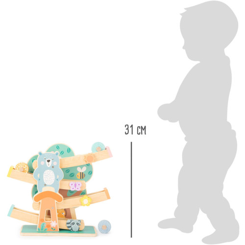 small foot Dřevěná dráha v pastelových barvách