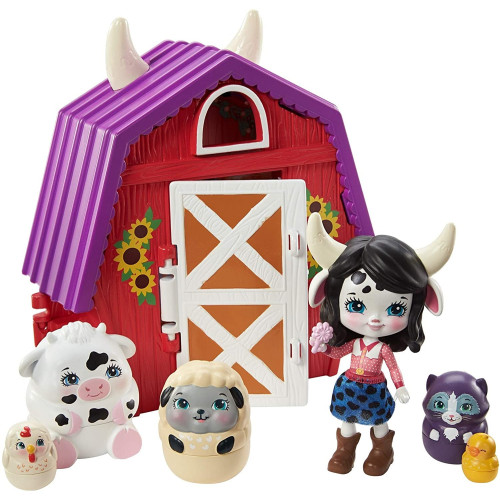 Mattel Enchatimals Tajné útočiště nejlepších přátel Cambrie Cow Farmhouse