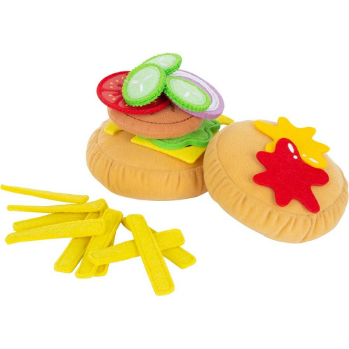 small foot Látkový hamburger a hranolky