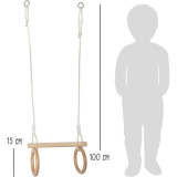 small foot Dřevěná hrazda s gymnastickými kruhy 2 v 1