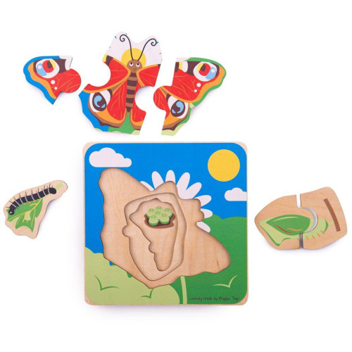 Bigjigs Toys Vkládací puzzle životní cykly motýla