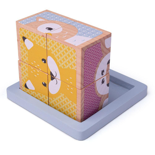 Bigjigs Baby Dřevěné kostky Woodland