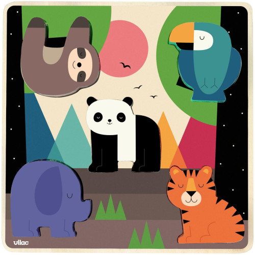 Vilac Vkládací zvukové puzzle Džungle