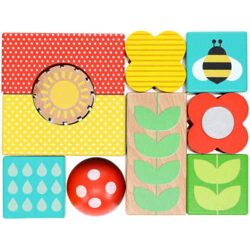 Petit Collage Dřevěné kostky zahrada