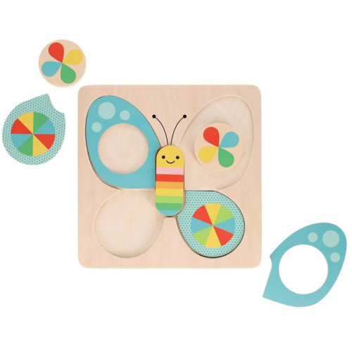 Petit Collage Dřevěné puzzle Motýl