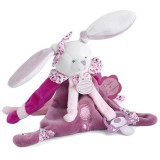 Doudou Dárková sada - Hračka s úchytem na dudlík králíček 17 cm