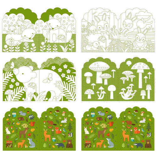 Petit Collage Omalovánka se samolepkami V lese