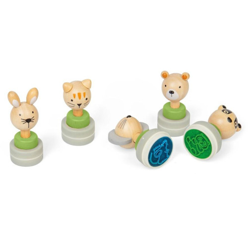 Bigjigs Toys Dřevěná inkoustová razítka Zvířátka 1 ks