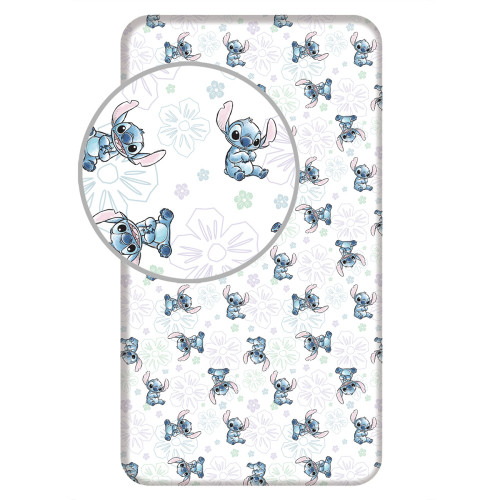 Jerry Fabrics prostěradlo Lilo and Stitch "Ohana White" 90 × 200