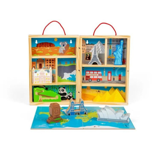 Bigjigs Toys Dřevěná cestovatelská hrací sada