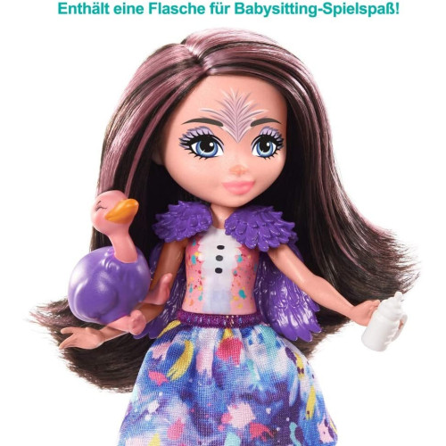 Mattel Enchantimals rodinka - Ofelia Ostrich s pštrosí rodinkou