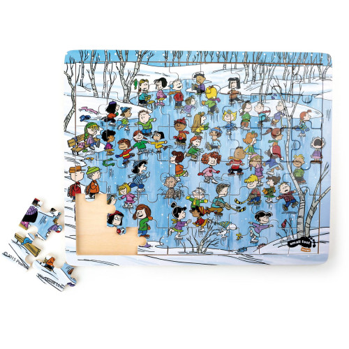 Small Foot Dřevěné puzzle zima 48 dílků