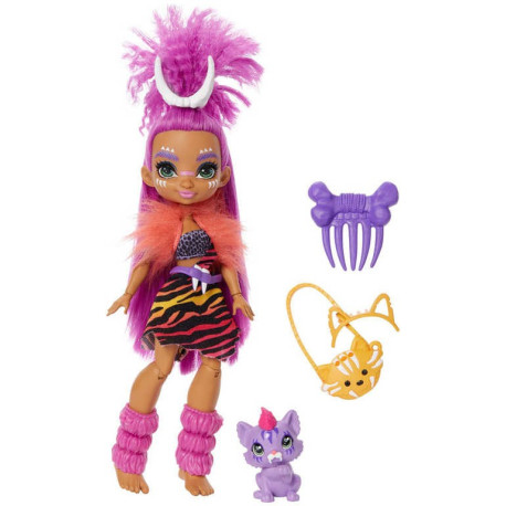 Mattel Cave Club panenka s dino zvířátkem Roaralai