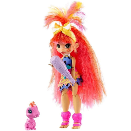 Mattel Cave Club panenka s dino zvířátkem Emberly