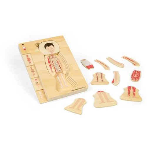 Bigjigs Toys Dřevěné puzzle Anatomie chlapec