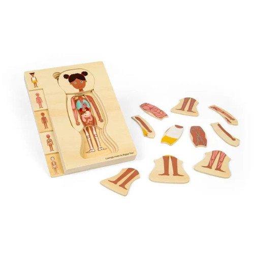 Bigjigs Toys Dřevěné puzzle Anatomie dívka
