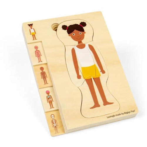 Bigjigs Toys Dřevěné puzzle Anatomie dívka