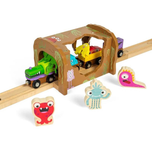 Bigjigs Rail Dřevěný tunel Příšerky