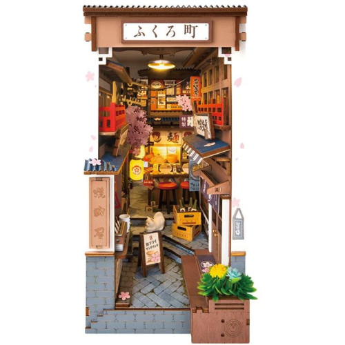 RoboTime 3D skládačka Zarážka na knihy Sakurová ulička s vínem