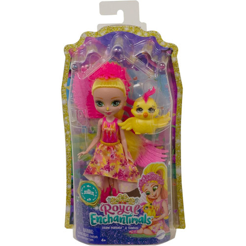 Mattel Royal Enchantimals Panenka se zvířátkem Falon Phoenix & Sunrise