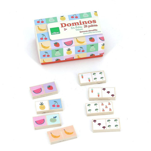 Vilac Dřevěné domino Ovoce a zelenina Sarah Betz