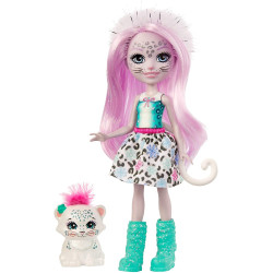 Mattel Enchantimals Bábika so zvieratkom Sybille Snow Leopard & Flake