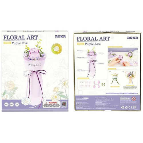 RoboTime 3D skládačka Fialová růže