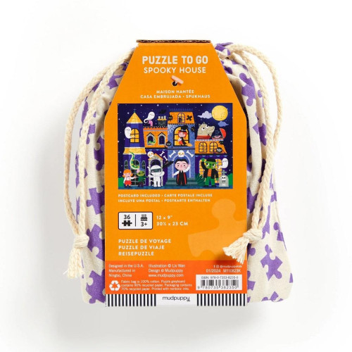 Mudpuppy Puzzle Strašidelný dům v látkovém pytlíku 36 dílků