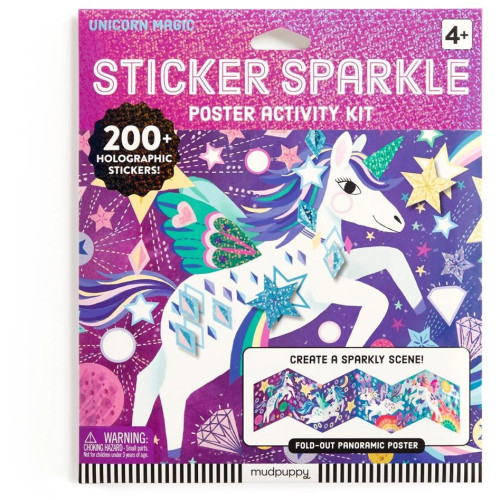 Mudpuppy Sada samolepek se scénou Kouzelní jednorožci