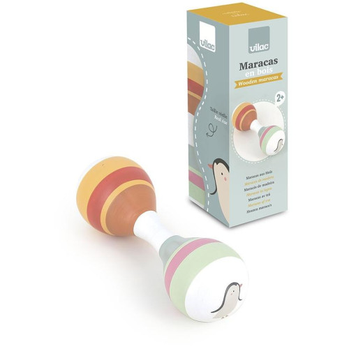 Vilac Dřevěná dvojitá rumba koule Zvířata světa Sarah Betz