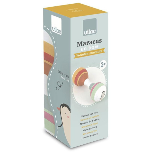 Vilac Dřevěná dvojitá rumba koule Zvířata světa Sarah Betz