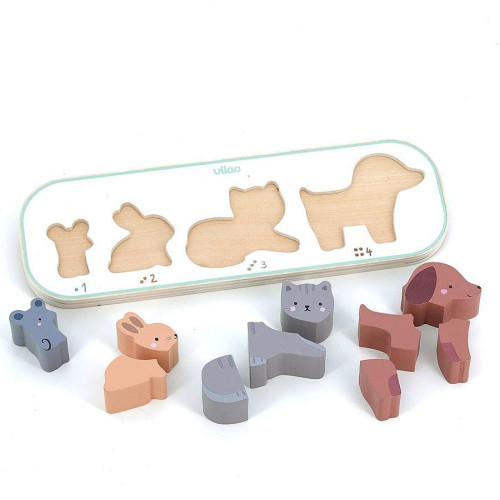 Vilac Vkládací puzzle Učím se počítat zvířátka Sarah Betz