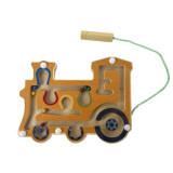Bigjigs Toys Dřevěný magnetický labyrint Oranžová lokomotiva