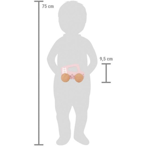 small foot Dřevěné auto na tlačení Růžové