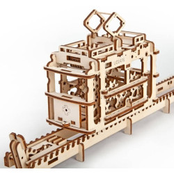 Ugears 3D dřevěné mechanické puzzle Kabinová lanovka s tratí