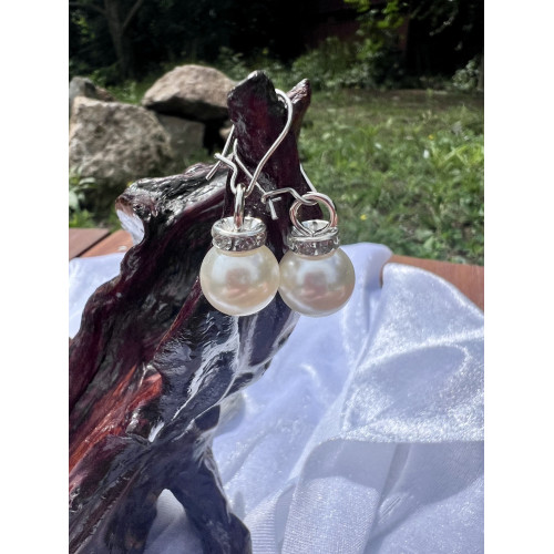 Perličkové náušnice s rondelkou