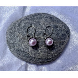 Perličkové náušnice černé s kaplíkem