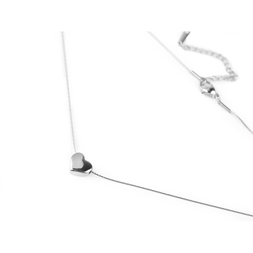 Náhrdelník / řetízek z nerezové oceli srdce, zlatý