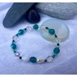 Alada beauty Set 2 náramků Mom and Daughter zeleno-čirý