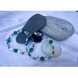 Alada beauty Set 2 náramků Mom and Daughter zeleno-čirý